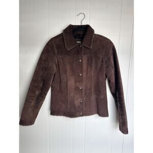 Vintage Leather Suede Brown Coat